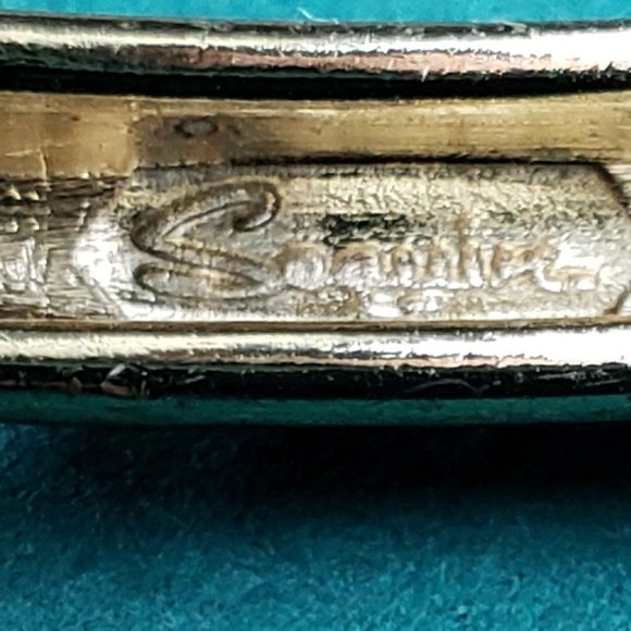 2/20$ signed sequin orange enamel and rhinestones bracelet - Picture 3 of 3